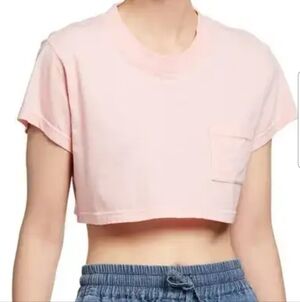 Alice + Olivia Pink Cropped Tee